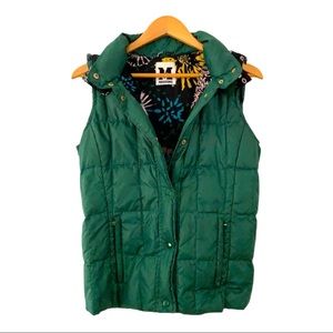 Missoni Down Puffer Vest Jade Green & Floral Sz 4